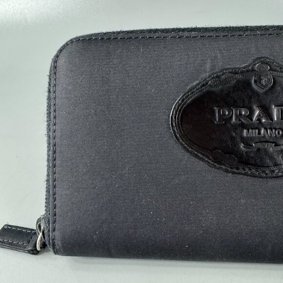Authentic Prada Black Nylon Zip-around Long Wallet - Picture 2 of 13